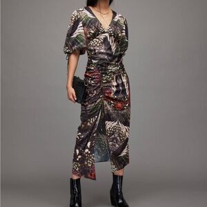 All Saints Safiya Gene Butterfly Print Maxi Dress